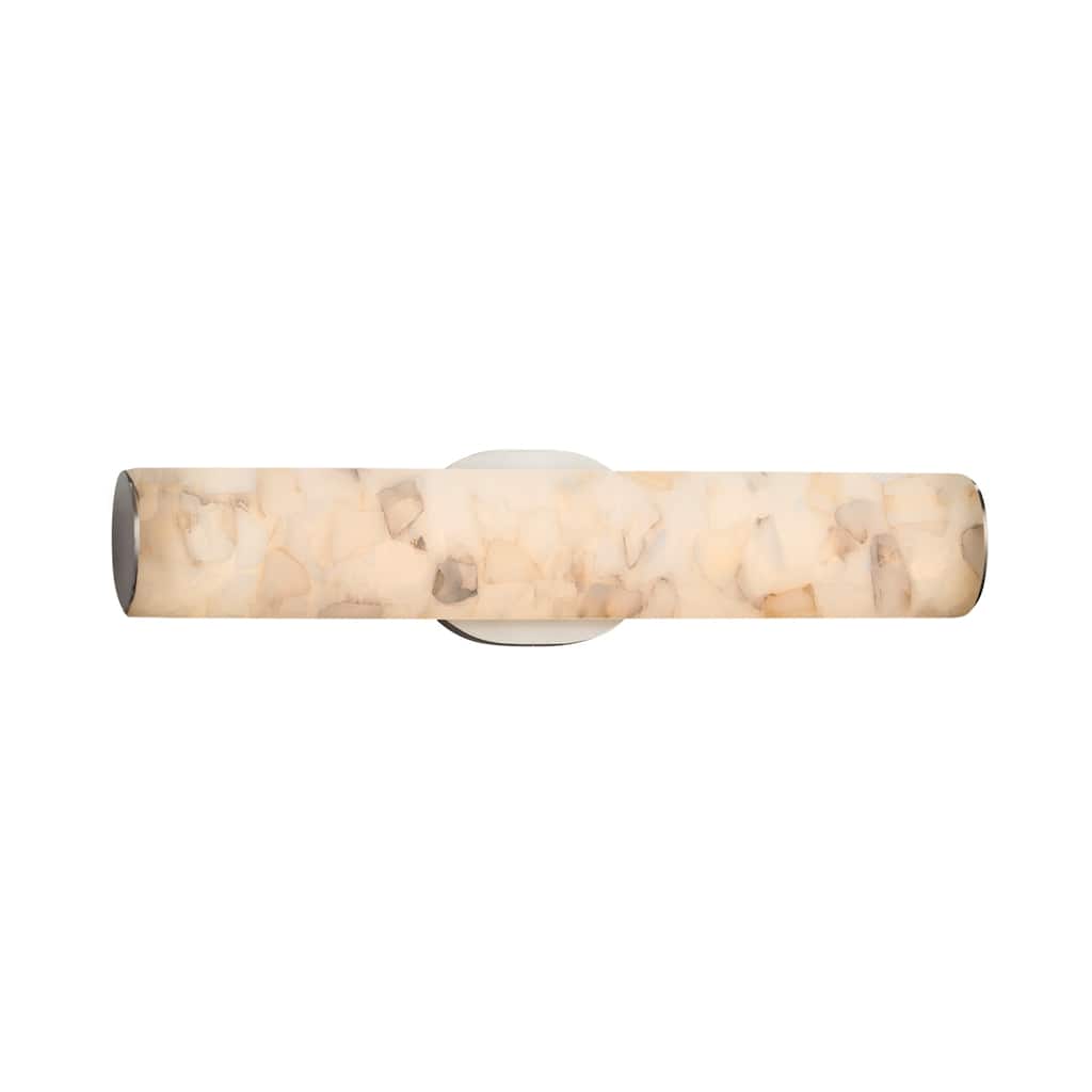 Justice Design Alabaster Rocks Eliptical Brushed Nickel Wall/ Bath Bar - Silver