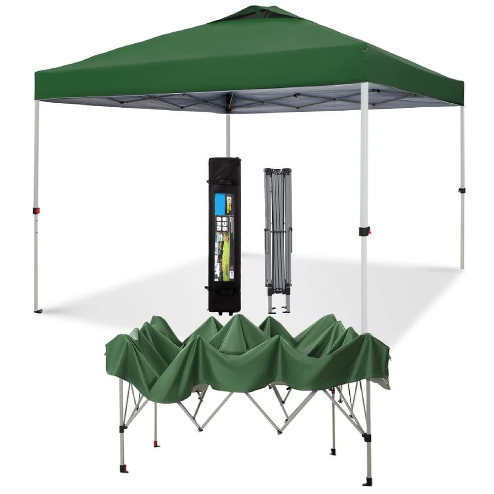 10x10 Pop-up Canopy Portable Lightweight FoldingTent, Adjustable Height Instant Gazebo Canopy with Wheeled Bag