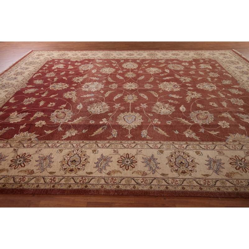 All-Over Floral Peshawar Oriental Large Area Rug Handmade Wool Carpet - 11'8" X 15'0"