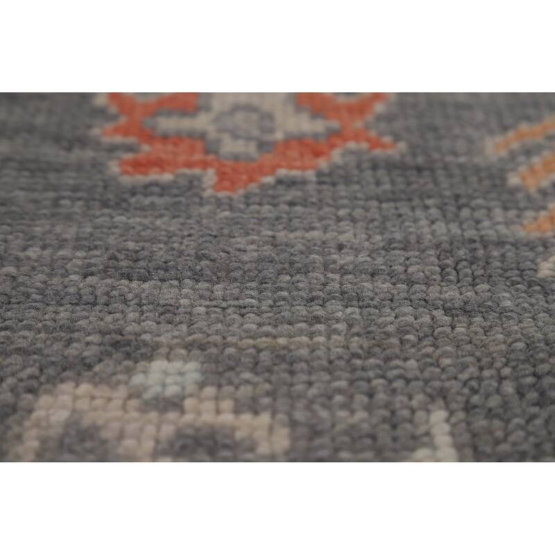 Hand Knotted Oriental 100% Wool Carpet Transitional All-Over Greys & Charcoal Oushak Area Rug - 10' 2'' X 7' 11''