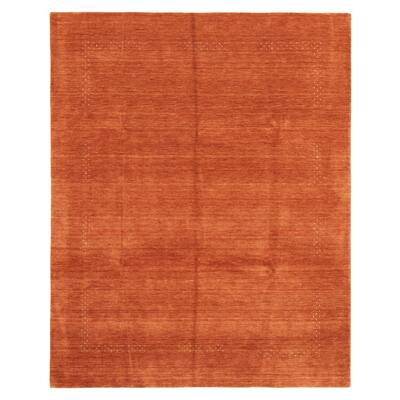 ECARPETGALLERY Hand Loomed Kashkuli Gabbeh Dark Copper Wool Rug - 8'0 x 10'0