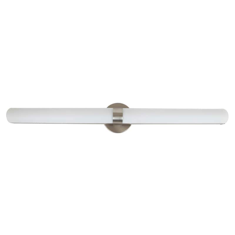 LED Light Vanity Lamp in Brushed Nickel Finish and White Acrylic Shade - 4L x 37.5W x 5.5H in.