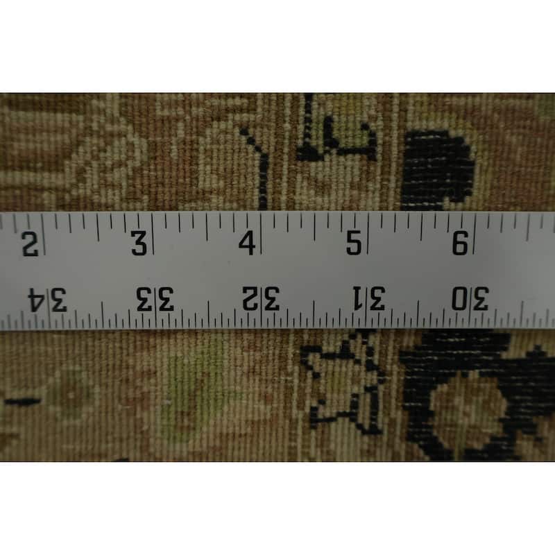 Hand Knotted Oriental 100% Wool Carpet Traditional All-Over Black Ziegler Area Rug - 4' 2'' X 4' 2''