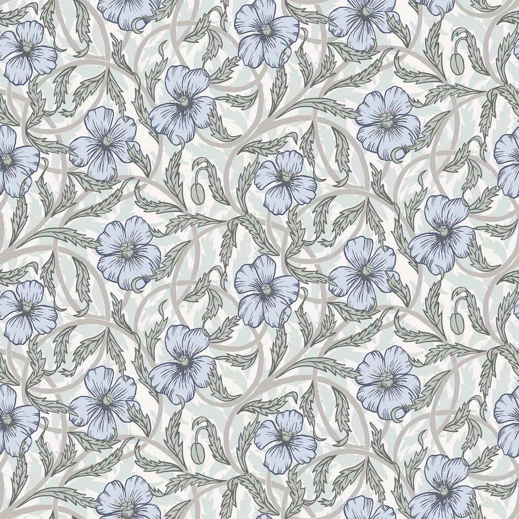 A-Street Prints Imogen Light Blue Floral Wallpaper
