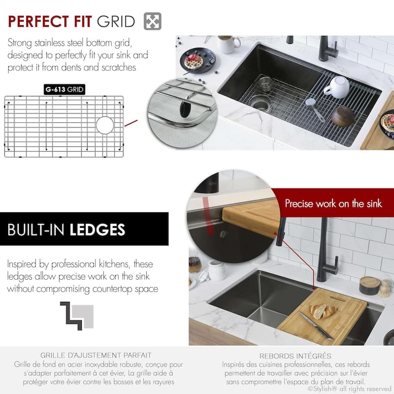 Versa33 Undermount 33" Single Bowl Stainless Steel Kitchen Sink - 33" x 19" x 10"