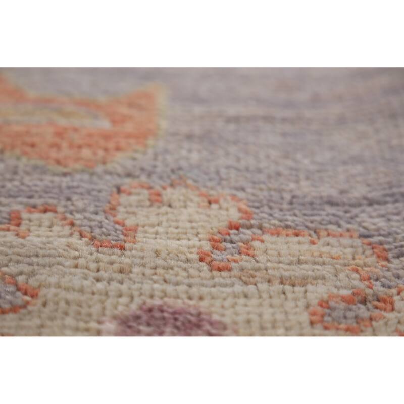 Hand Knotted Oriental 100% Wool Carpet Transitional All-Over Purples Oushak Area Rug - 9' 10'' X 8' 1''