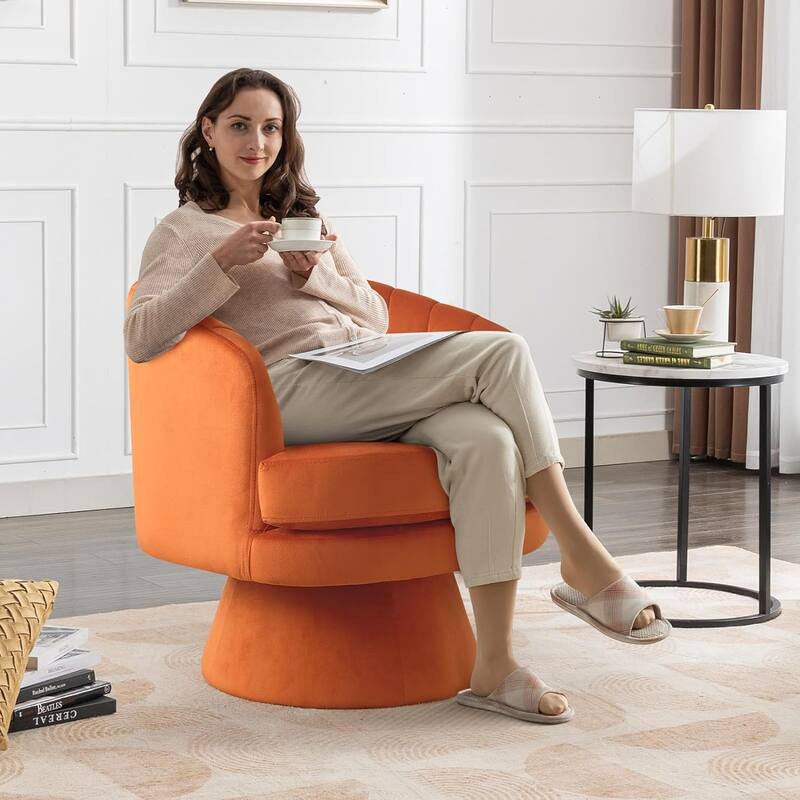 29" Wide Adult Eclectic Teddy Solid Color Swivel Accent Chairs with Channel Design