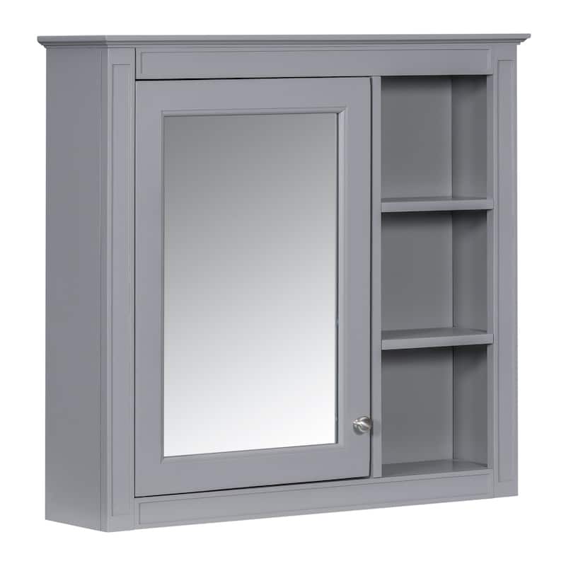 Plywood Freestanding Bathroom Vanity Set in Maple with Mirror Cabinet - 30" x 18"
