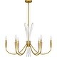 preview thumbnail 2 of 7, Cecily 6-Light Brushed Gold Chandelier
