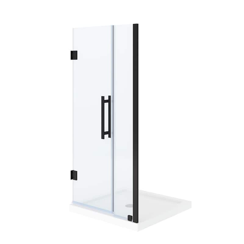 OVE Panama Alcove Frameless Pivot Hinge Shower Door Kit with Base Pan, 2025
