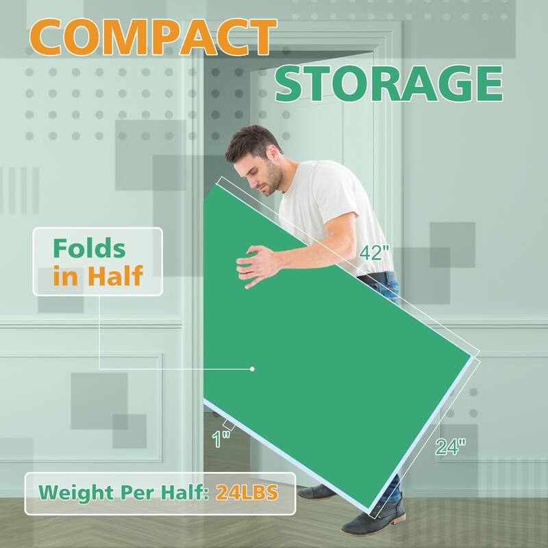 7*4ft Blue Mid-Size Ping Pong Conversion Top Foldable & Portable Table Tennis Table Top for Indoor Games