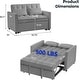 preview thumbnail 5 of 27, 3 in 1 Velvet Sofa Bed with Adjustable Backrest