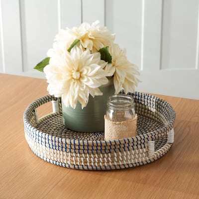 SAFAVIEH Helgard Round Tray (Fully Assembled) - 15.7 In. W x 15.7 In. D x 2.7 In. H - 16"W x 16"D x 3"H