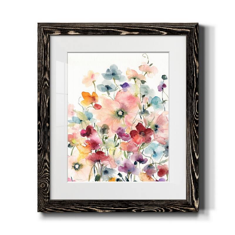 Poppies and Sweetpeas-Premium Framed Print - Ready to Hang