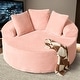 preview thumbnail 3 of 43, XIZZI Modern Round Plush Lounge Sofa with Cushions