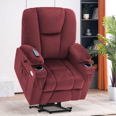 MCombo Electric Power Lift Recliner Chair with Extended Footrest, Fabric 7507