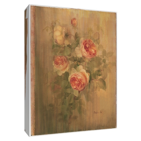 PTM Images 9-154607 PTM Canvas Collection 10" x 8" - "Vintage Roses on Green II" Giclee Roses Art Print on Canvas