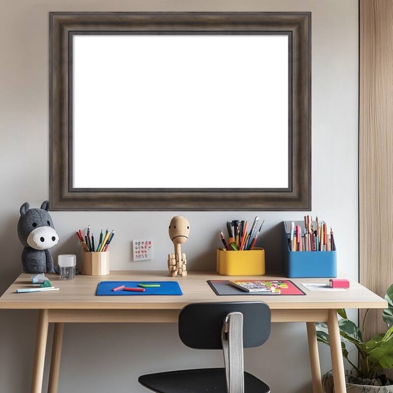 Amanti Art Rustic Pine Black Framed Dry Erase Magnetic Board