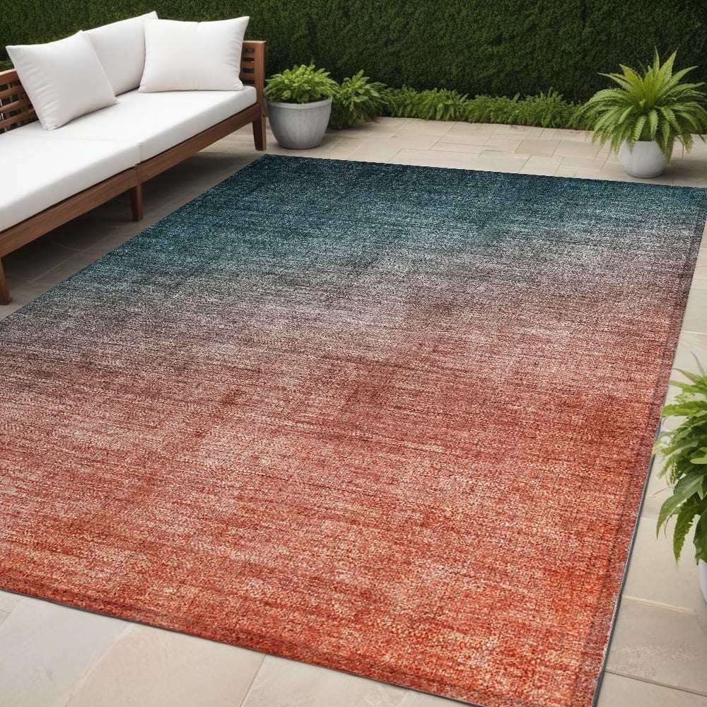 Java Ombre Weather Resistant Blended Style Outdoor Rug