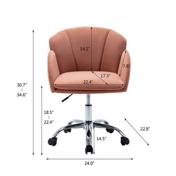 Modern Swivel Office Chair with Casters, Adjustable Lift Height, Pink