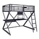 preview thumbnail 4 of 3, Linon Trinity Full Size Steel Study Loft Bunk Bed