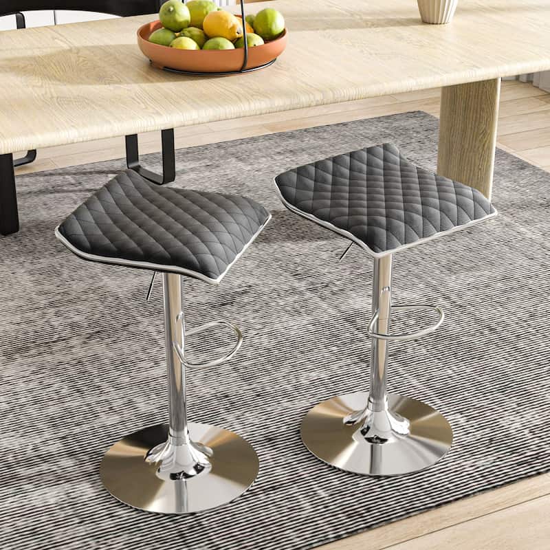 Javlergo 3-Piece Console Table and Stool Set, 39.4" Sofa Table with USB Charging Station and 2 Adjustable Swivel Chairs