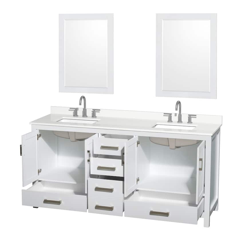 Wyndham Collection WCS141472D-QTZ-US3M24 Sheffield 72" Free Standing