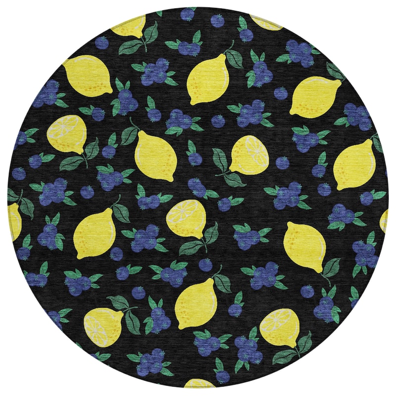 Machine Washable Indoor/ Outdoor Citrus Berry Chantille Rug