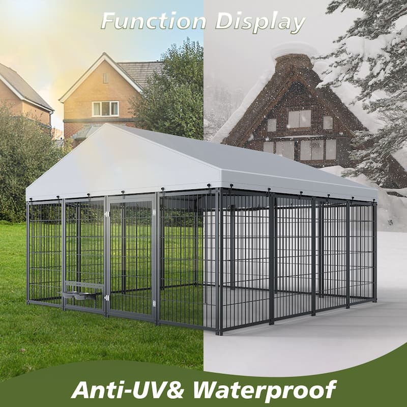 Large Dog Kennel Outdoor Pet Pens Dogs Run Enclosure Animal Hutch Metal Coop Fence