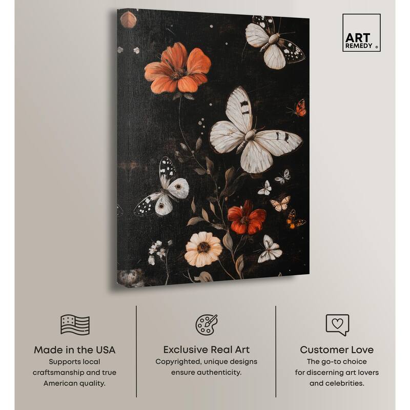 Butterfly Wing Patterns Canvas by Art Remedy, Gallery Wrapped