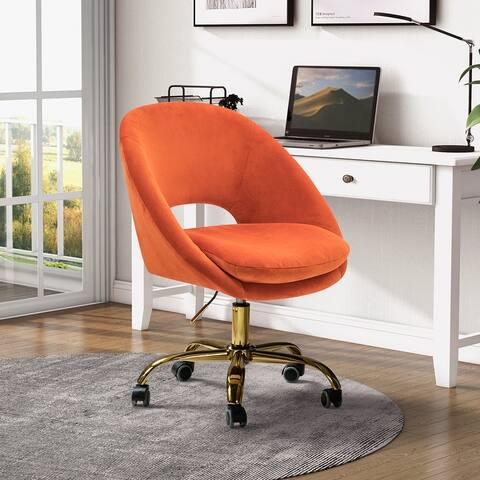 Ramona Modern Velvet Height Adjustable Swivel Task Chair with Metal Base by HULALA HOME