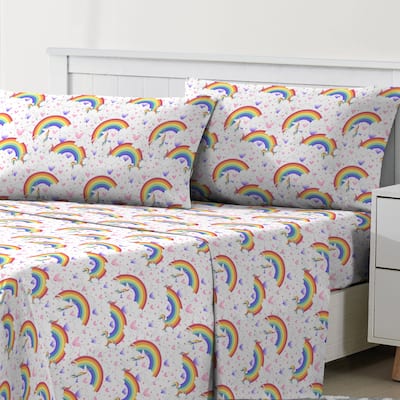 Dream Factory Unicorn Rainbow Sheet Set
