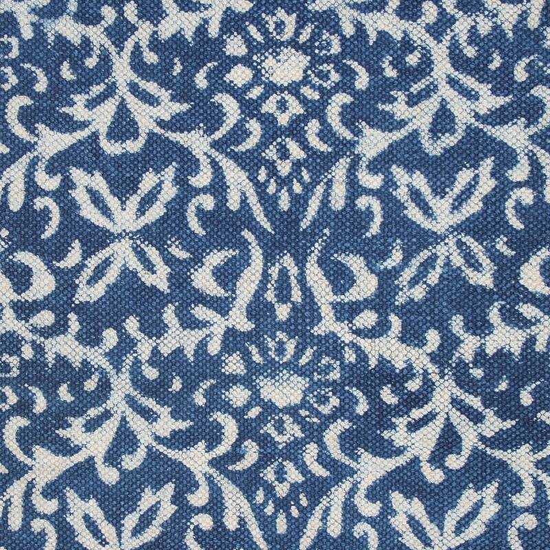Handmade Azure Majesty Cotton area rug (India) - Big