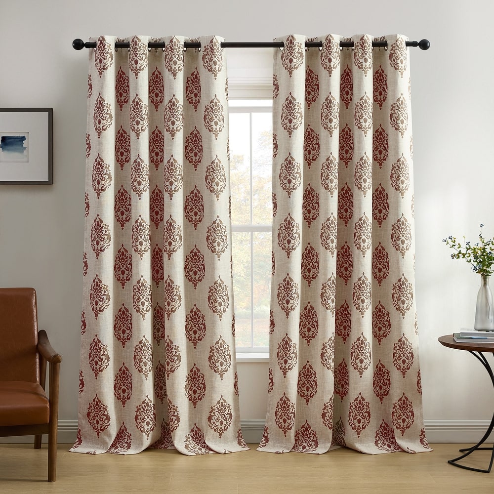 Navara Medallion Room Darkening Window Curtain