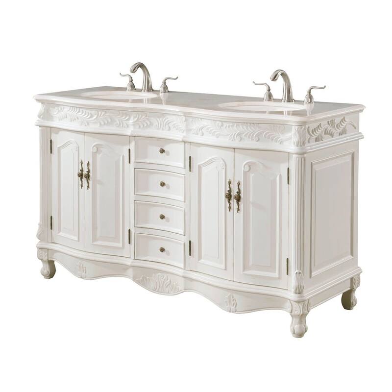 Elegant Lighting VF-1049 Windsor 60" Free Standing Double Basin Vanity