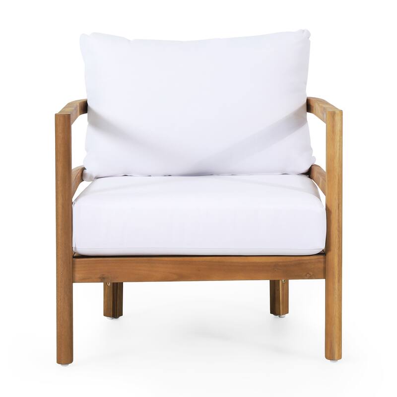 Set of 2, Outdoor Acacia Wood Patio Club Chair