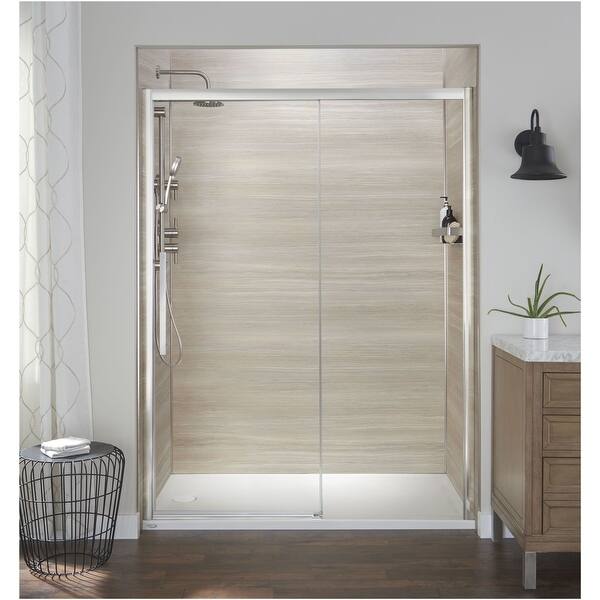 Shop Jacuzzi Sd48 76 High X 48 Wide Sliding Semi Frameless Shower Door Overstock 28035818
