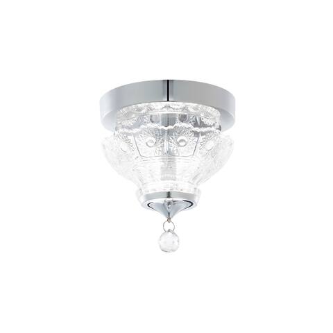 Sterling 1-Light Semi-Flush Mount 3000-3500-4000K CCT LED in Polished Chrome with Clear Heritage Crystal