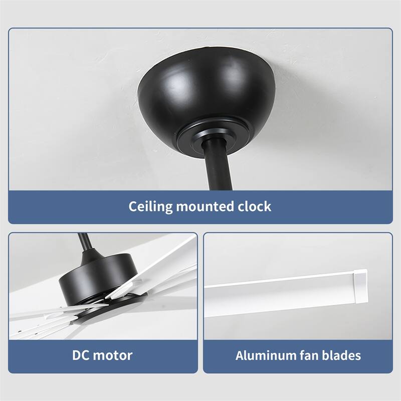 96" Ceiling Fan with Light and Remote Control,6-Speed Noiseless