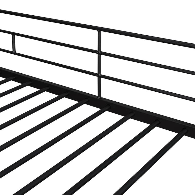 Merax Twin Size Metal Loft Bed with Desk and Shelves
