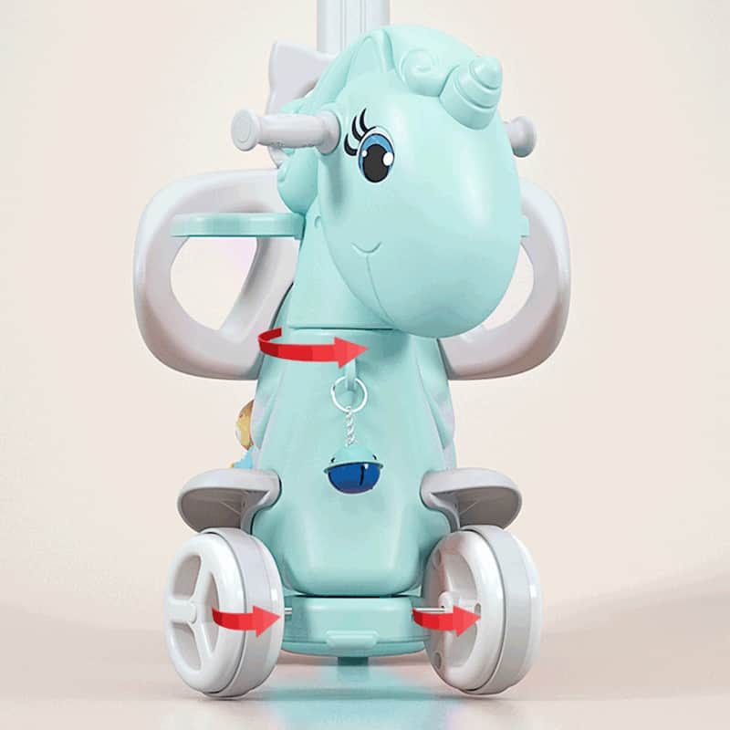 Rocking Horse for Toddlers Balance Bike Ride On Toys with Push Handle for Baby Girl and Boy, Unicorn Kids Riding Birthday