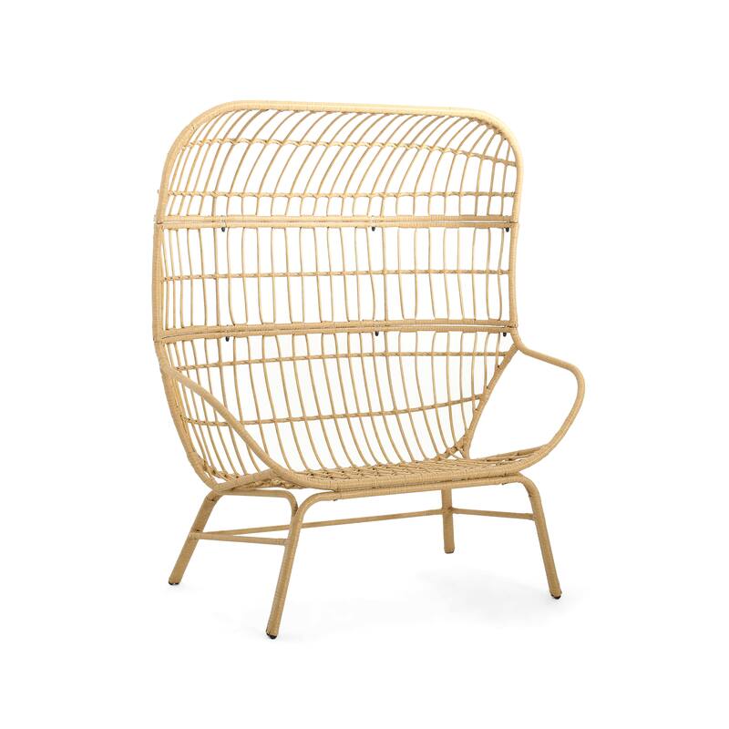 Palos Outdoor Wicker Loveseat - Light Brown (Excluding the table)