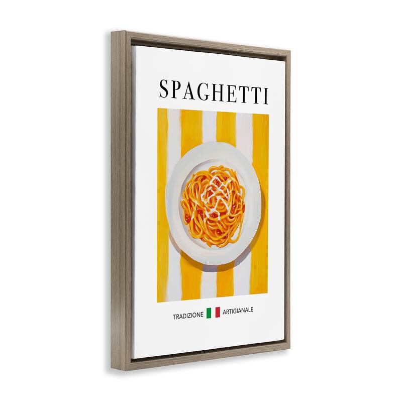 Stupell Traditional Spaghetti Pasta Framed Floater Canvas Wall Art Design By Andreas Magnusson