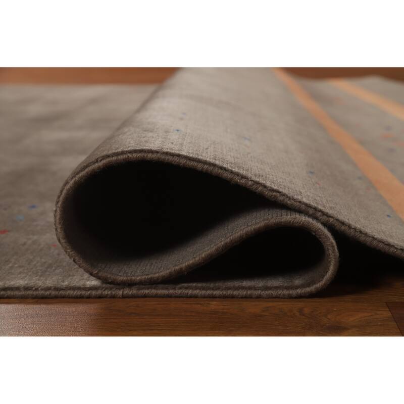 Hand Knotted Oriental 100% Wool Carpet Tribal Tribal Brown Gabbeh Area Rug - 9' 10'' X 8' 1''