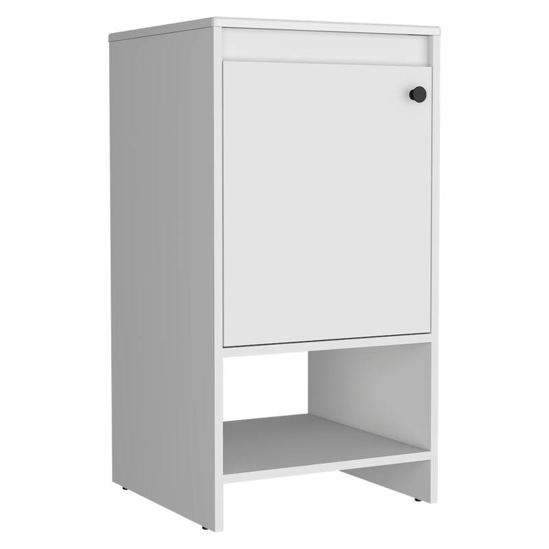 Bathroom Vanity with One Cabinet and Two Shelves, Light Gray, Ideal for Small Spaces and Powder Rooms