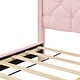 preview thumbnail 12 of 14, Queen Size Upholstered Platform Bed with Padded Headboard and Two Storage Drawers