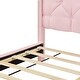 preview thumbnail 12 of 14, Queen Upholstered Platform Bed with Storage Drawers and Strong Wood Frame