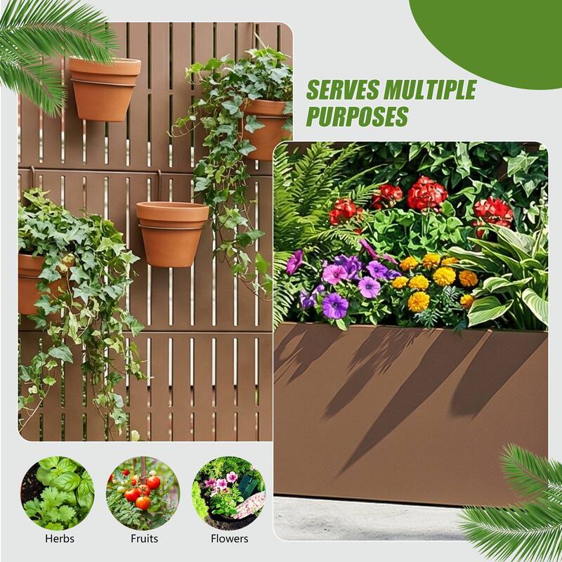 Raised Garden Bed Planter with Trellis Movable Planter Box with Lockable Wheels