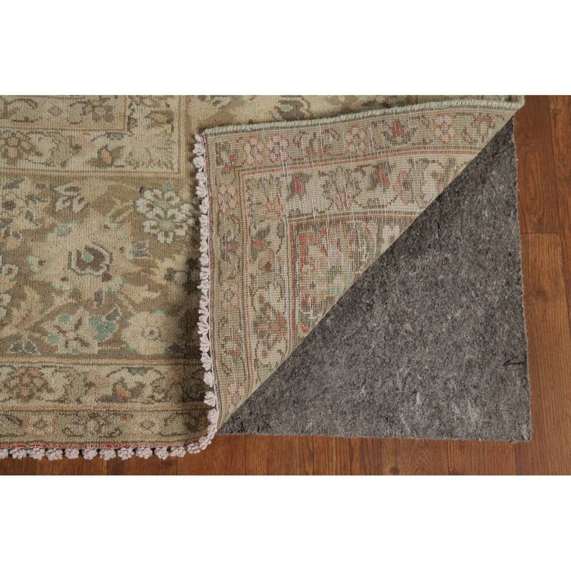 Distressed Kashan Vintage Persian Area Rug Hand-Knotted Wool Carpet - 9'8" x 13'0"