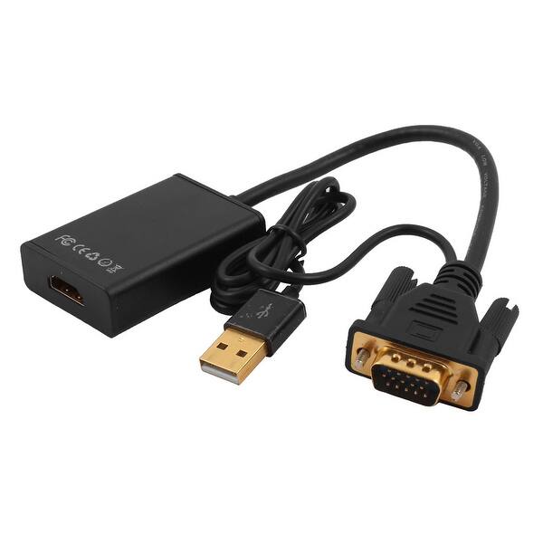 Shop Computer Vga Male To Hdmi 19 Pin Female Usb Port Audio Video Connector Overstock 18187929